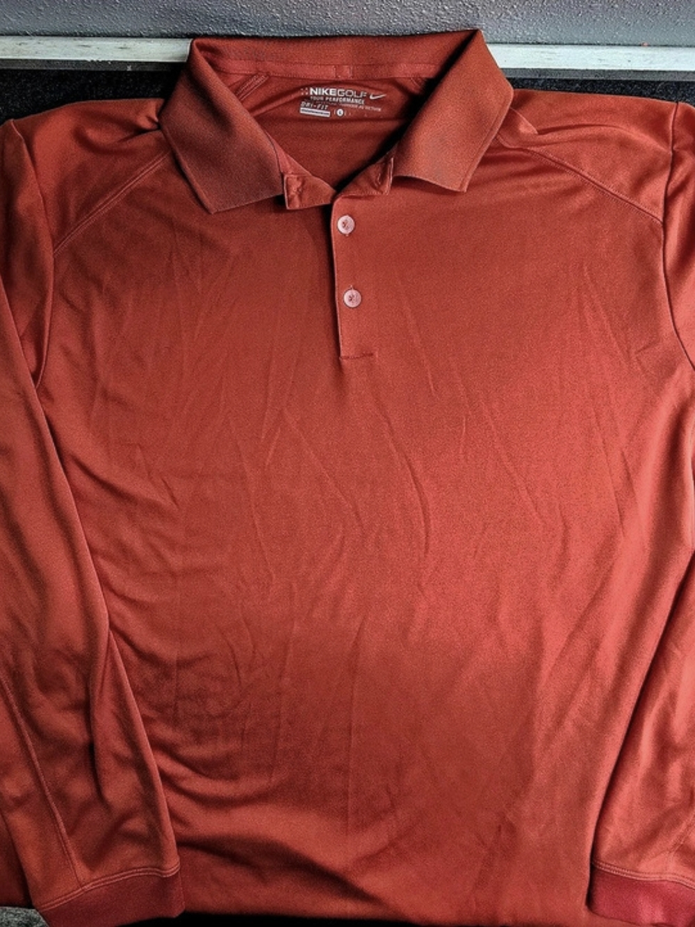 Nike Dri-FIT polo Long Sleeve Red Large